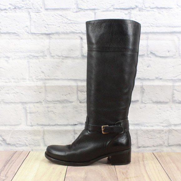 La CANADIENNE Shoes - La Canadienne Black Pebbled Leather Riding Knee High Boots Size 7 M